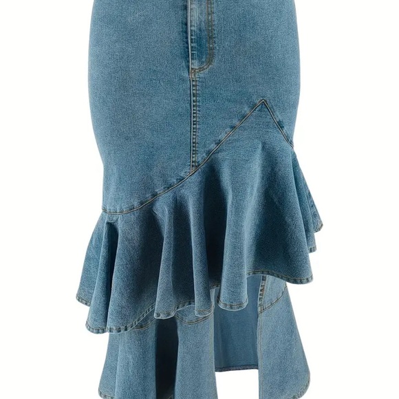 Layered jean skirt - Picture 5 of 7